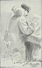 Auguste Lançon gravant sur bois, dessin de E. Berveiller (Gazette des beaux-arts: la doyenne des revues d'art — 5. Pér. 2.1920 Page: 385)